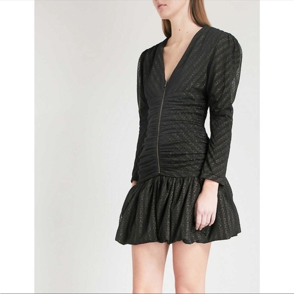 Maje Ralone Polka Dot Mesh Mini Dress Black - Picture 14 of 16